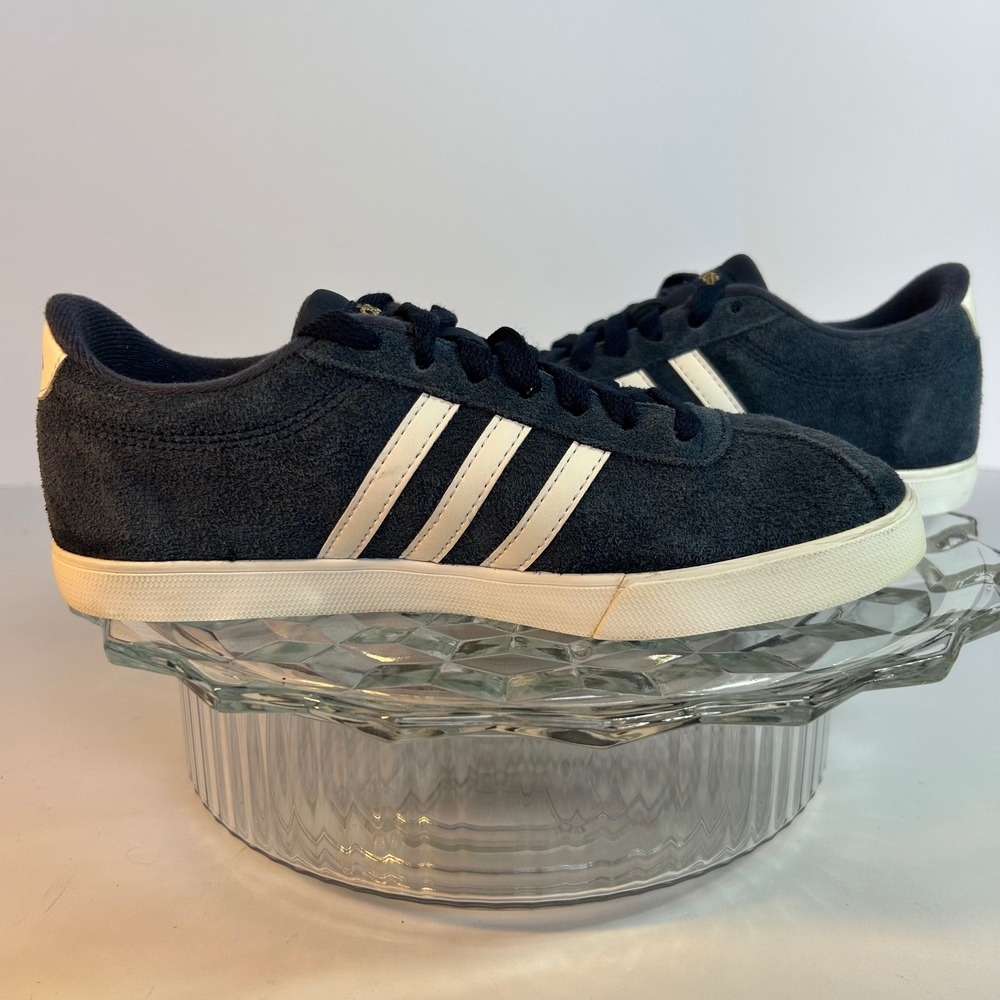 Adidas Court VL Suede Blue White Striped‎ Casual Shoes Sneakers Womens